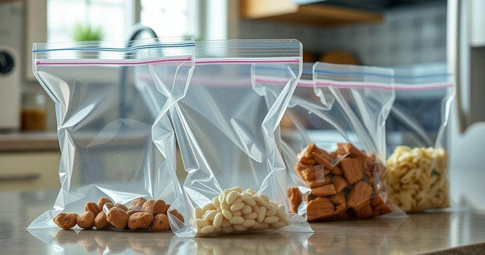 Saco plástico com fecho ziplock essencial