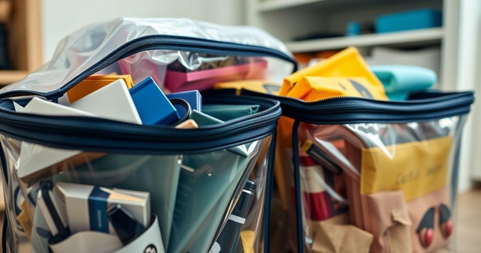 Saco com zip como uma solução prática para armazenamento